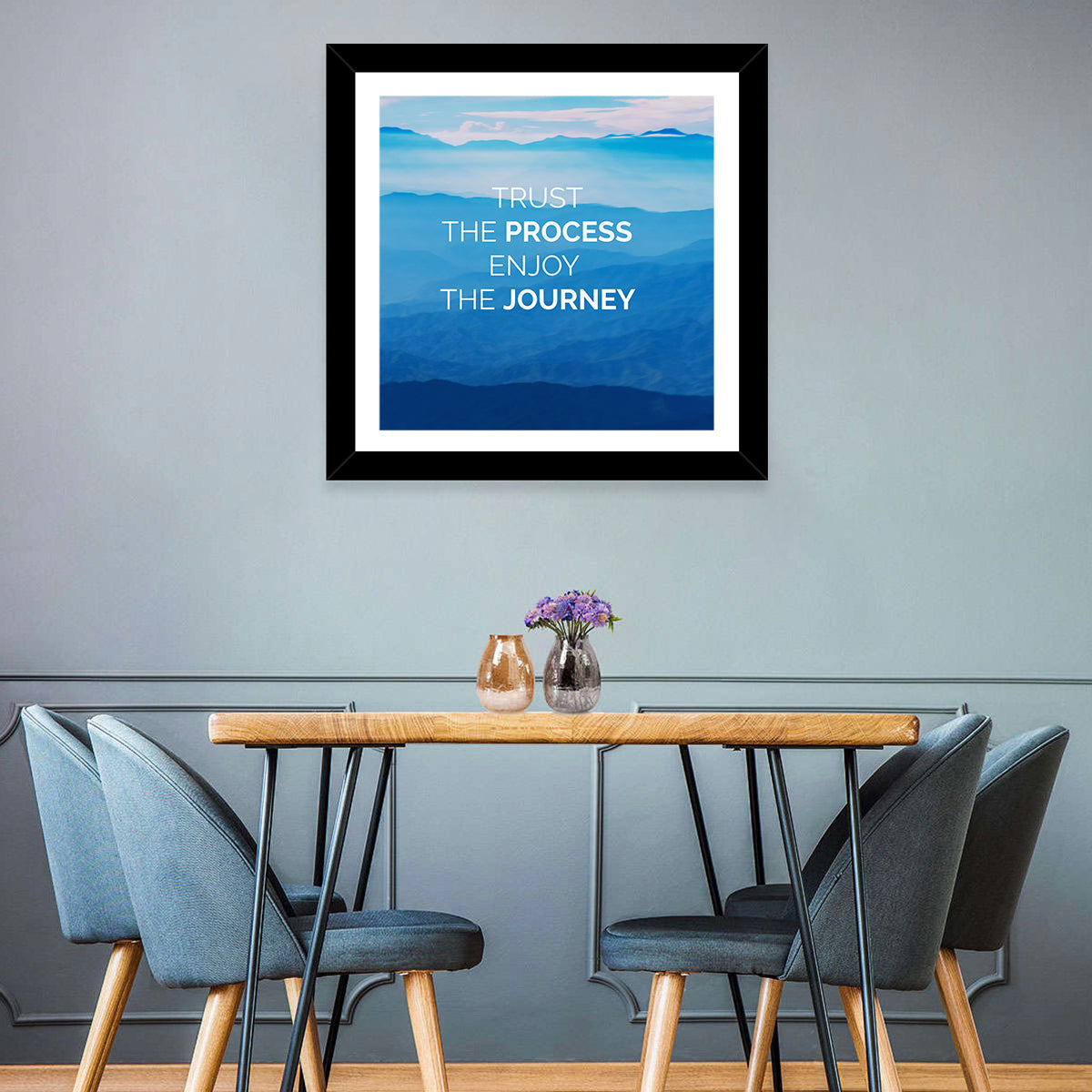 Trust the Process Mountain Layers Wall Art