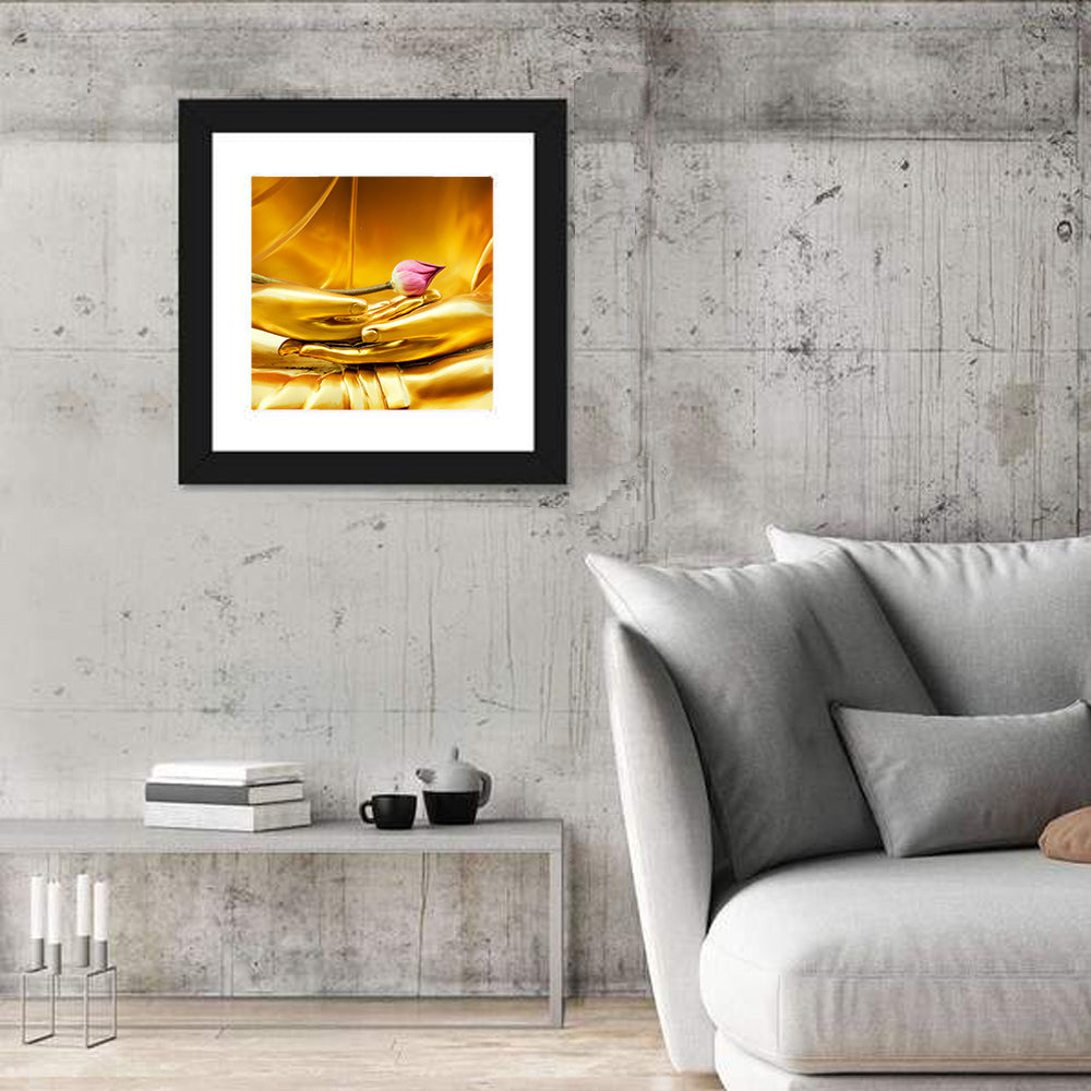 Buddha Hands with Lotus Wall Art