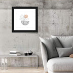 Palm Leaf with Peach Circle Illustration Wall Art