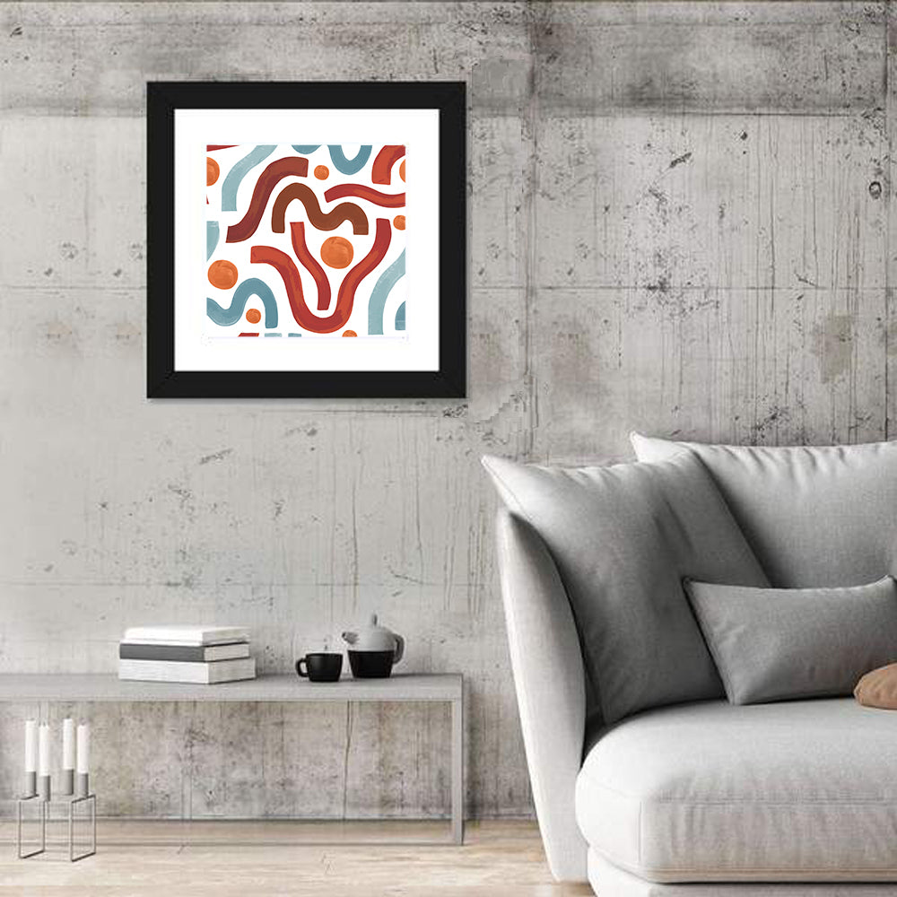 Sea of Worms Blue Abstract Wall Art