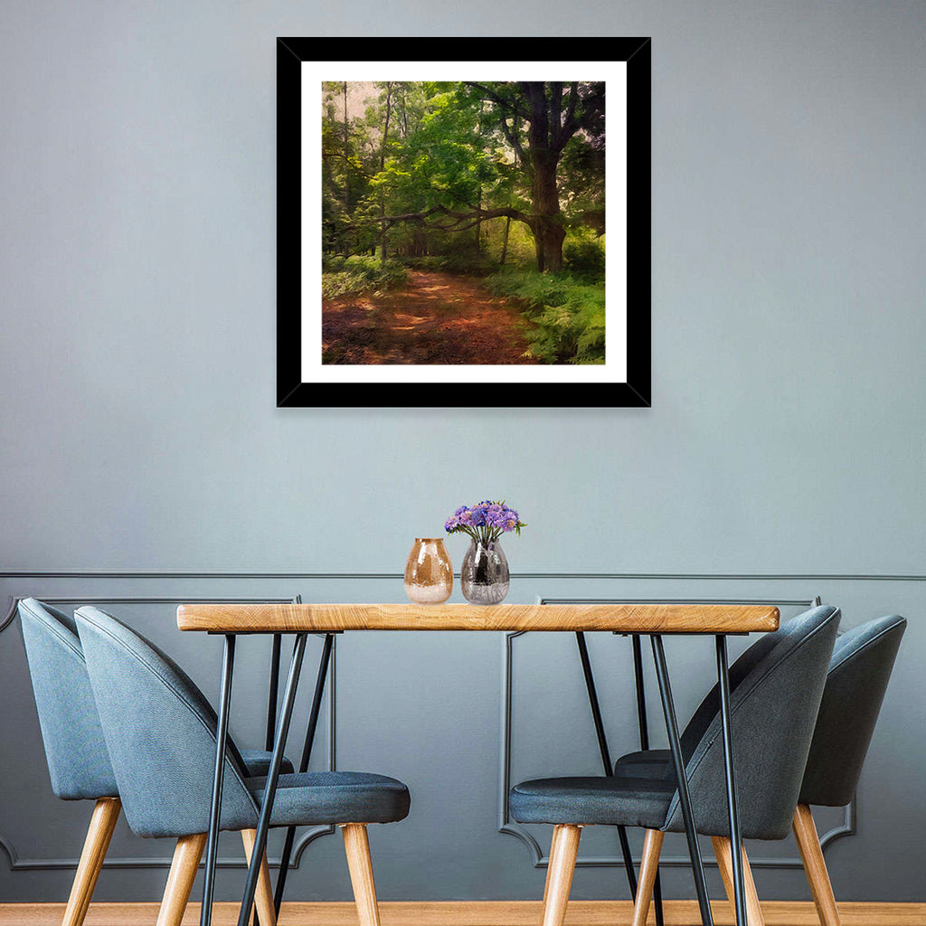 Sunlit Forest Trail Wall Art