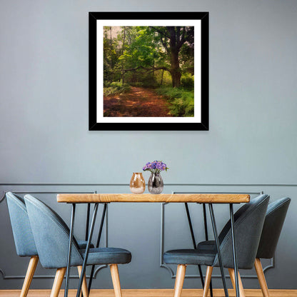 Sunlit Forest Trail Wall Art