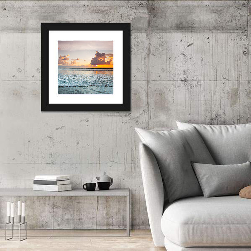 Golden Hour Beach Sunset Surf Wall Art