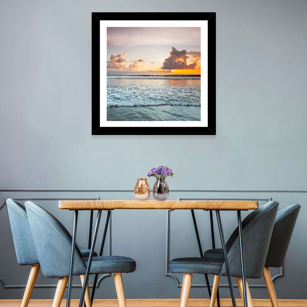 Golden Hour Beach Sunset Surf Wall Art