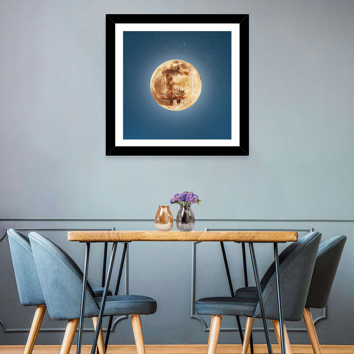 Bitcoin Circuit Moon Wall Art