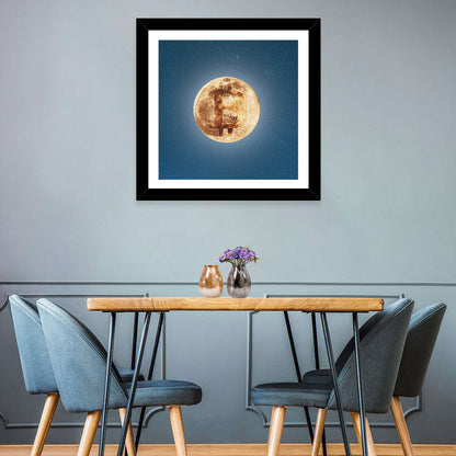 Bitcoin Circuit Moon Wall Art