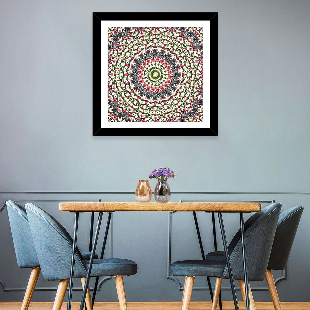 Cherry Mosaic Mandala Wall Art