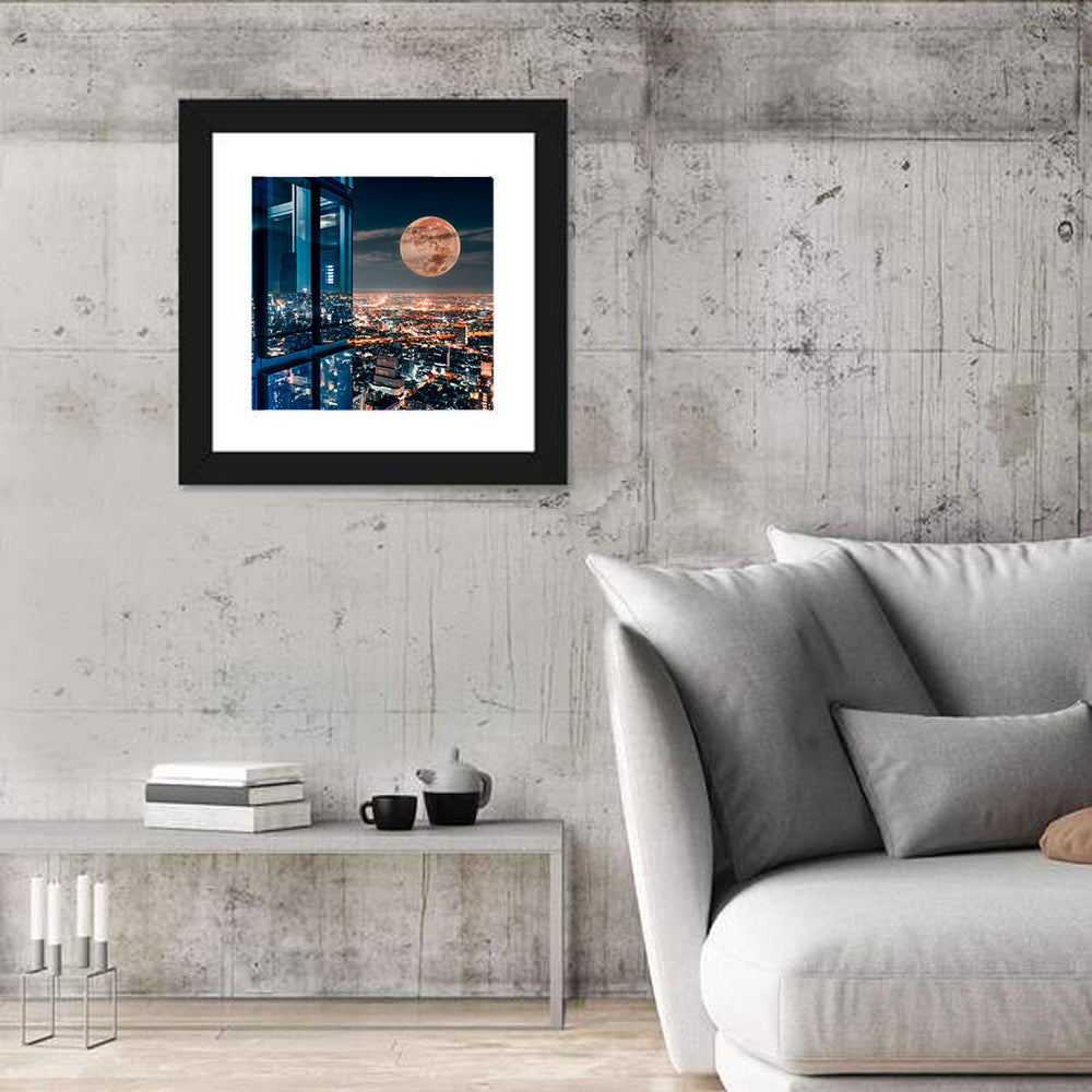 Bangkok Moonlit Skyline Wall Art