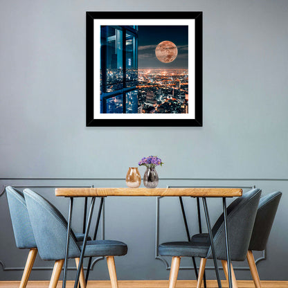 Bangkok Moonlit Skyline Wall Art