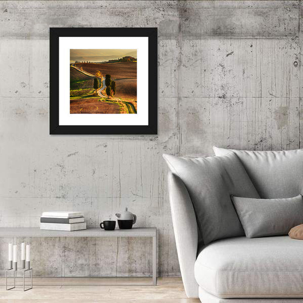 Val D’orcia Winding Golden Road Wall Art
