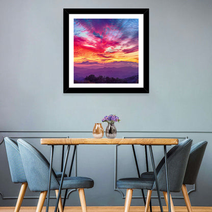 Golden Dusk Cloud Mountains Wall Art