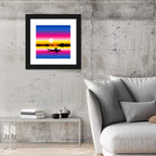 Fisherman Silhouette at Sunset Wall Art