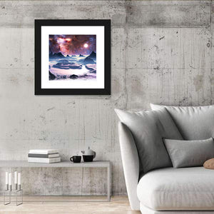 Alien Planet Winter Aurora Wall Art