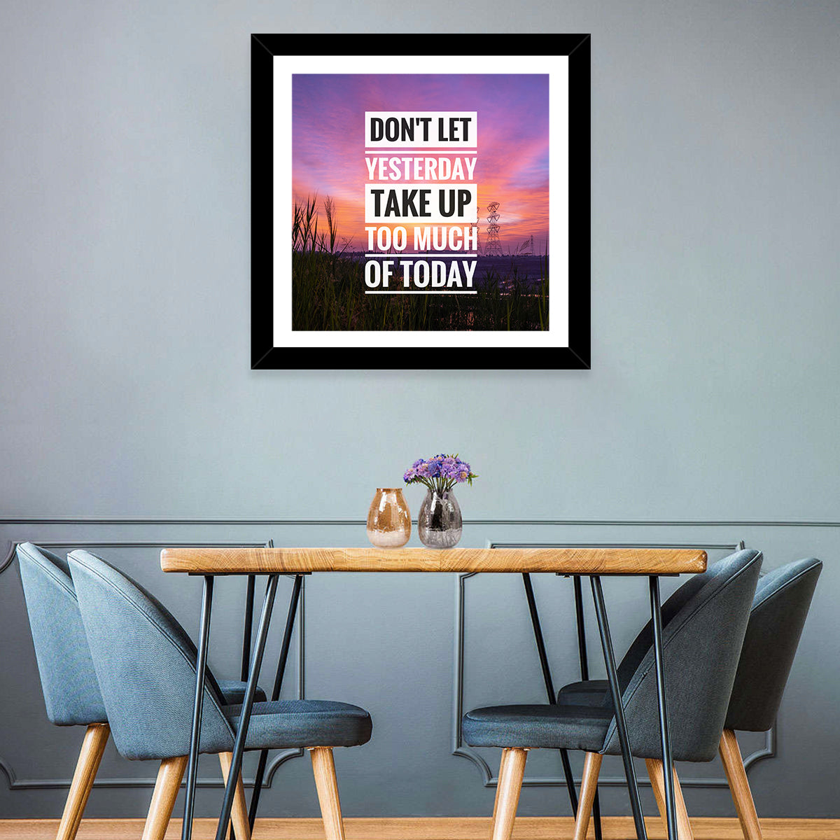 Don't Let Yesterday, Sunset Quote Wall Art