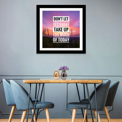 Don't Let Yesterday, Sunset Quote Wall Art