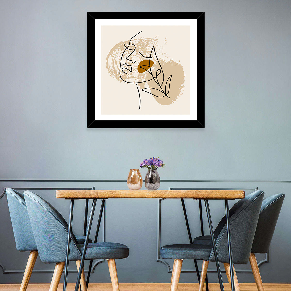 Minimalist Woman Line Portrait Wall Art