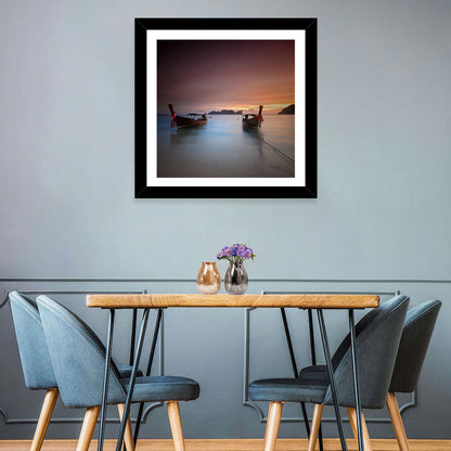 Phi Phi Longtail Boats at Golden Hour Wall Art