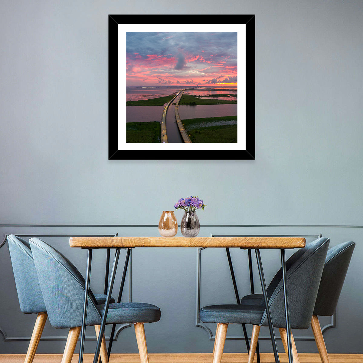 Mobile Bay Causeway at Dusk Wall Art
