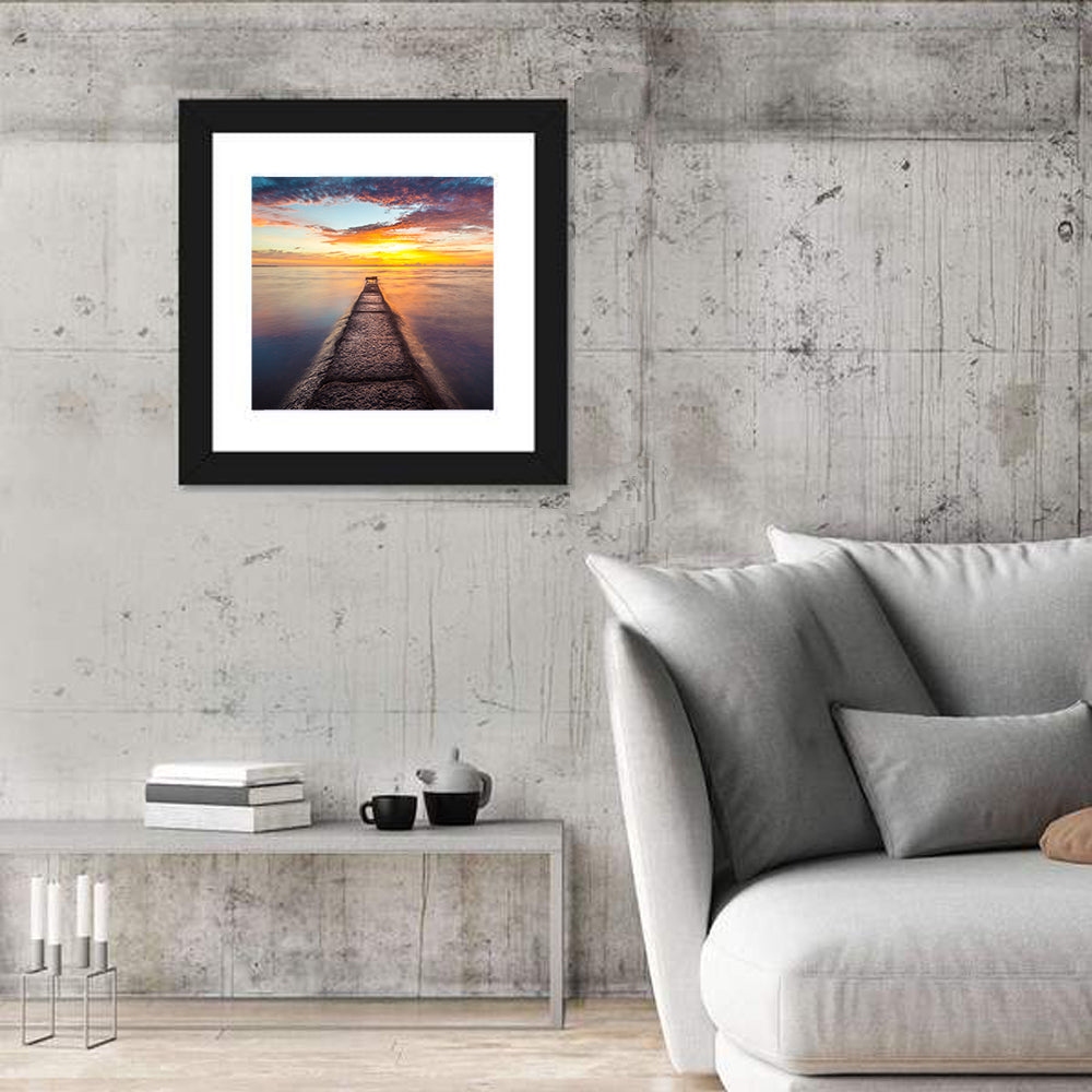 Stone Pier to Glowing Horizon Wall Art