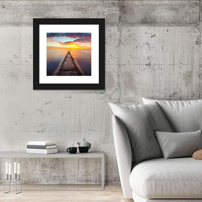 Stone Pier to Glowing Horizon Wall Art