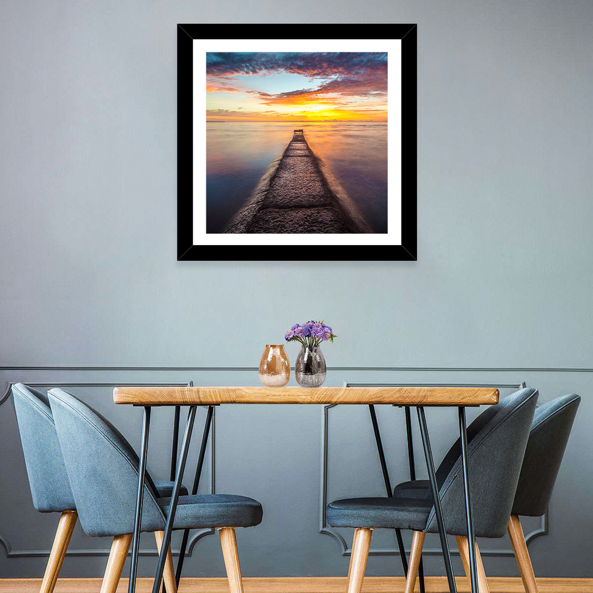 Stone Pier to Glowing Horizon Wall Art