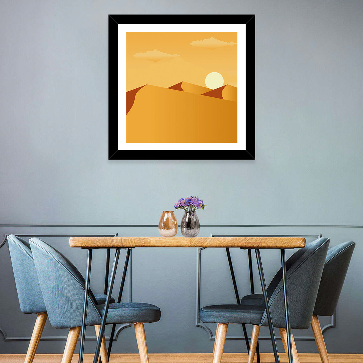 Sunset Over Sand Dunes Wall Art