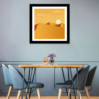 Sunset Over Sand Dunes Wall Art