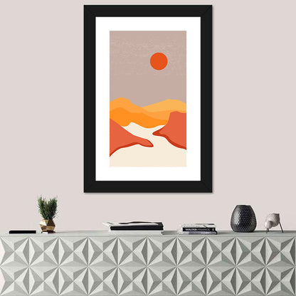 Desert Sunset Mountain Landscape Wall Art