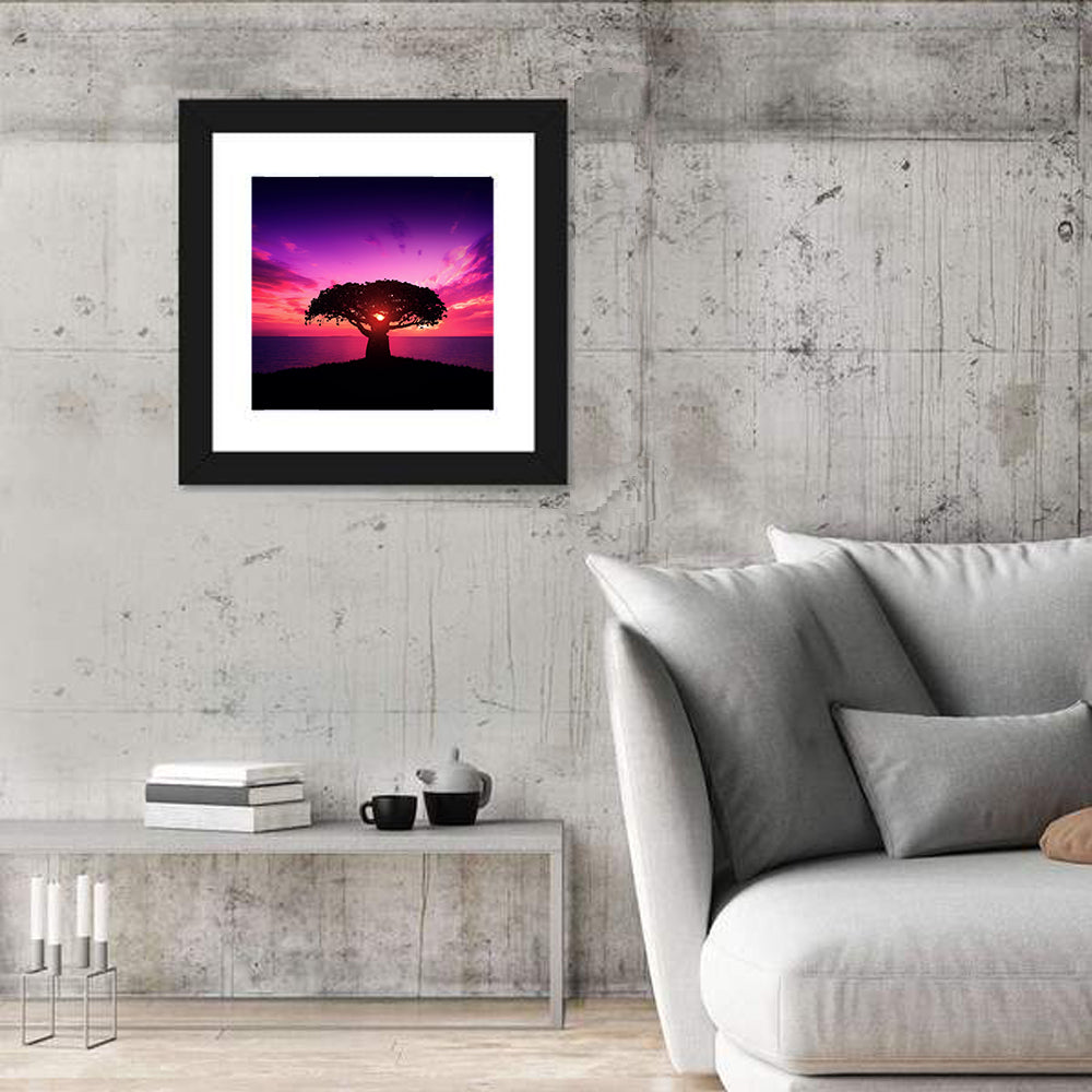 Baobab Sunset Silhouette Wall Art