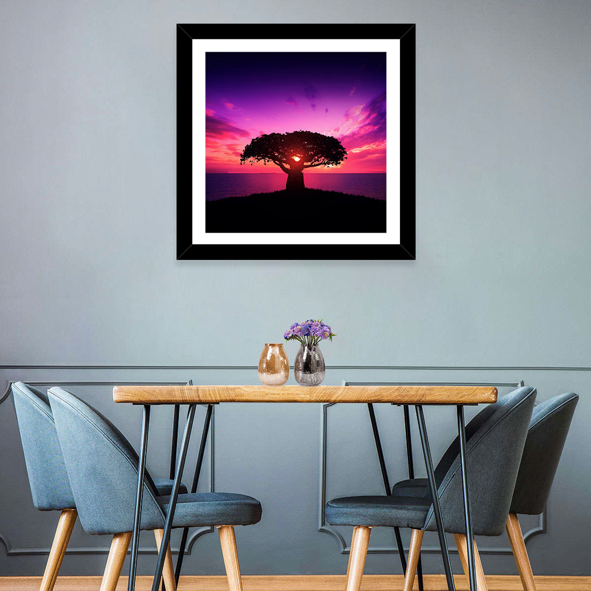 Baobab Sunset Silhouette Wall Art