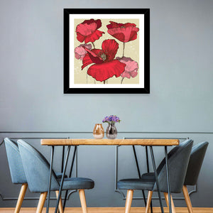 Poppy Flowers Abstract Wall Art