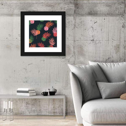 Palm Leaves with Scribbled Circles Wall Art