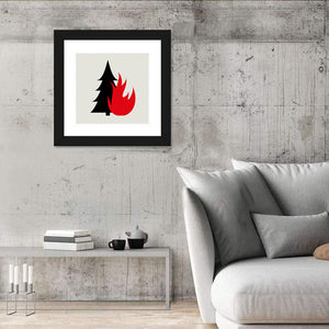 Forest Fire Minimalist Wall Art