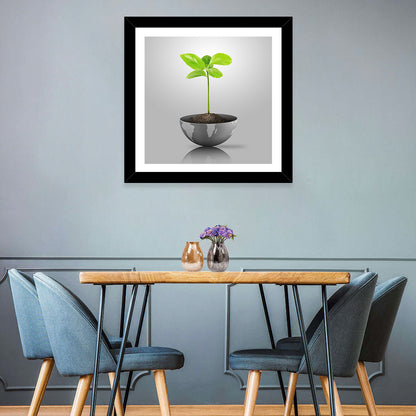 Young Plant on Globe Wall Art