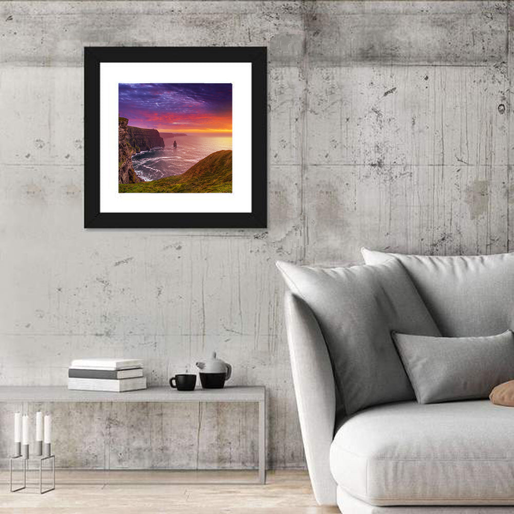 Cliffs of Moher Sea Stack at Sunset Wall Art