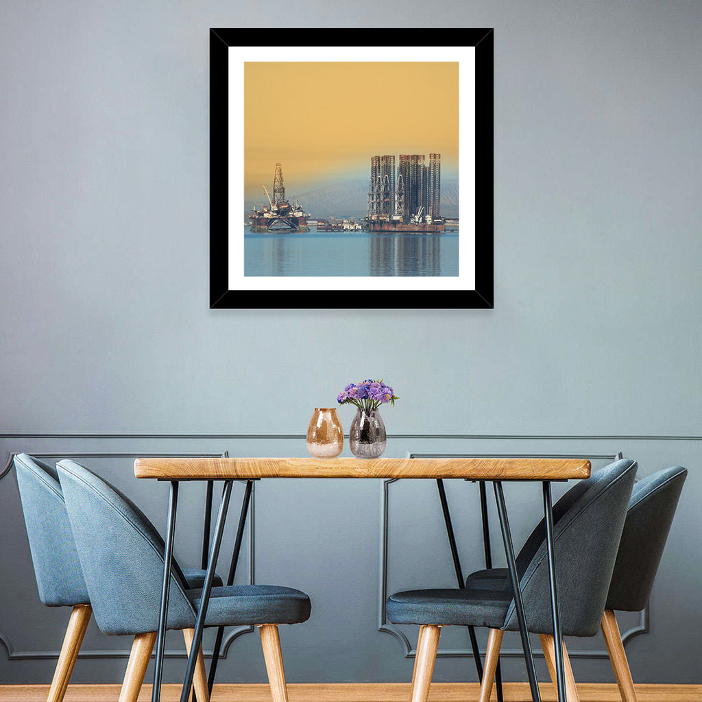 Baku Oil Rigs at Dusk Wall Art