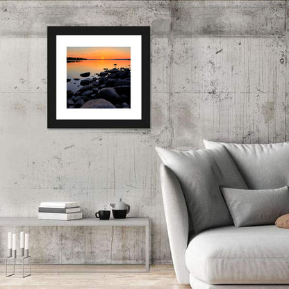 Rocky Lake Sunset Wall Art