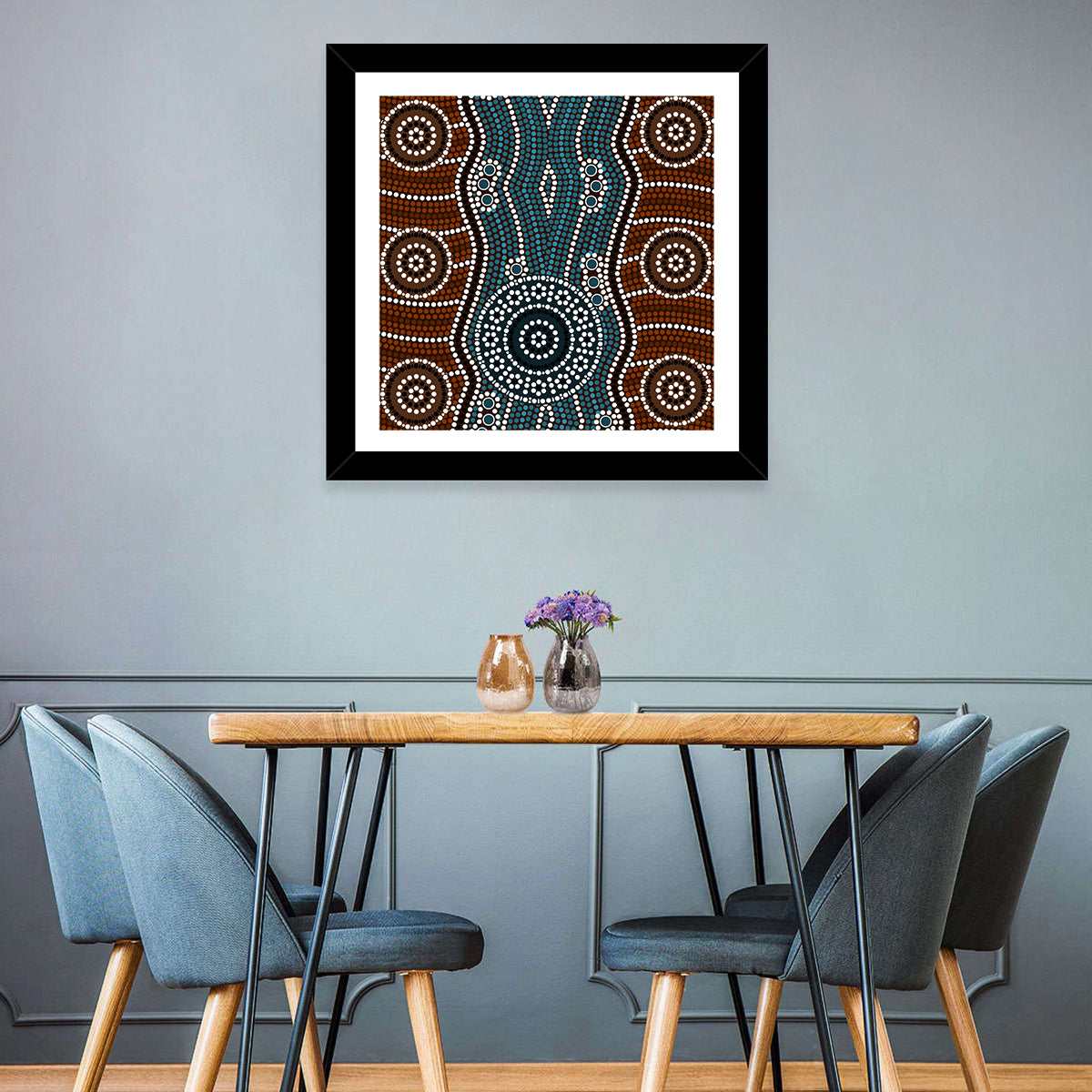 Concentric River Dot Painting Wall Art