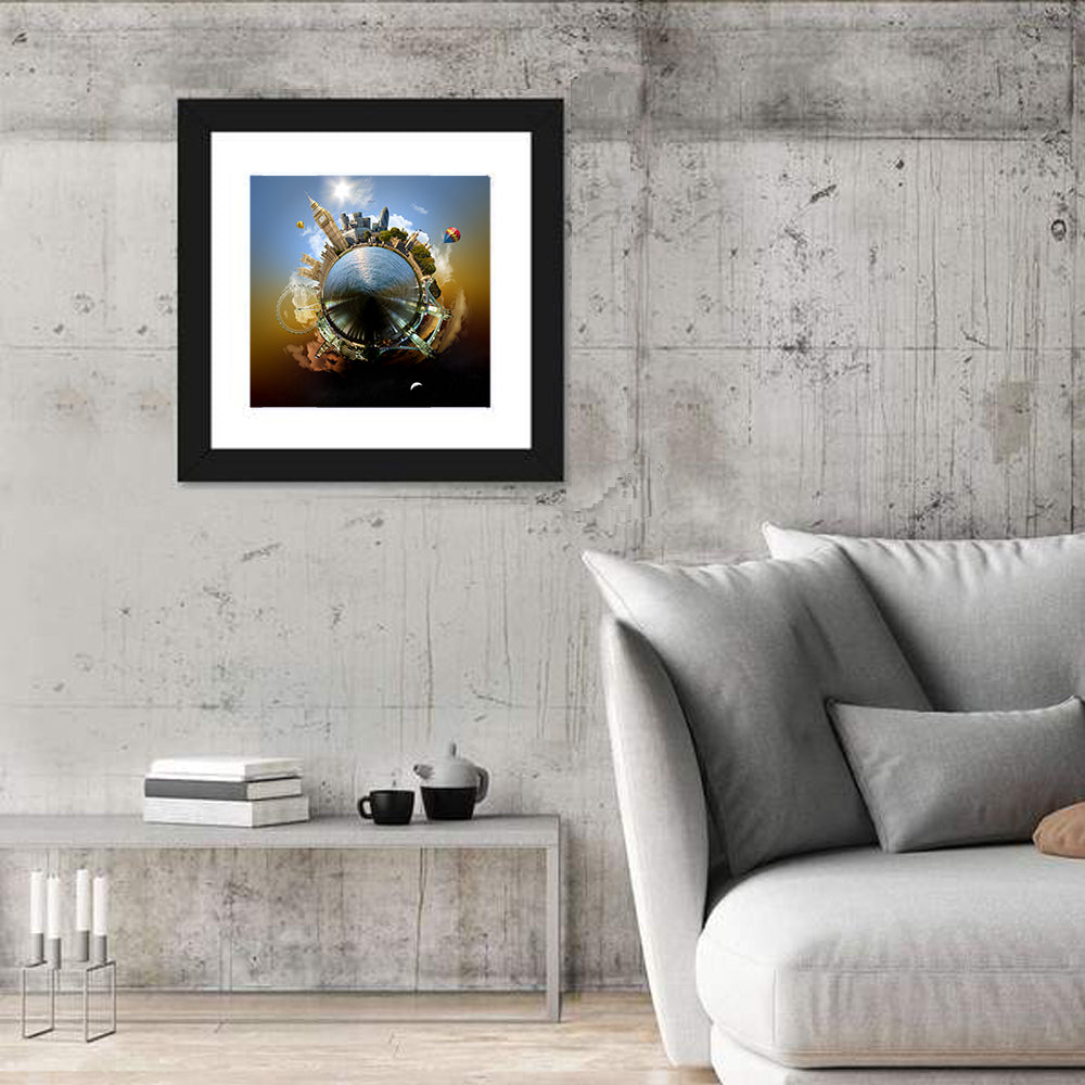Miniature Planet London Skyline Wall Art
