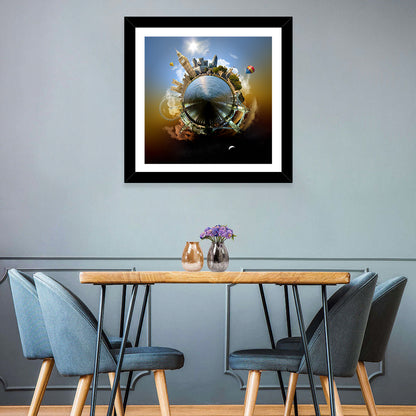 Miniature Planet London Skyline Wall Art