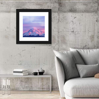Mount Rainier Alpenglow with Lenticular Cloud Wall Art
