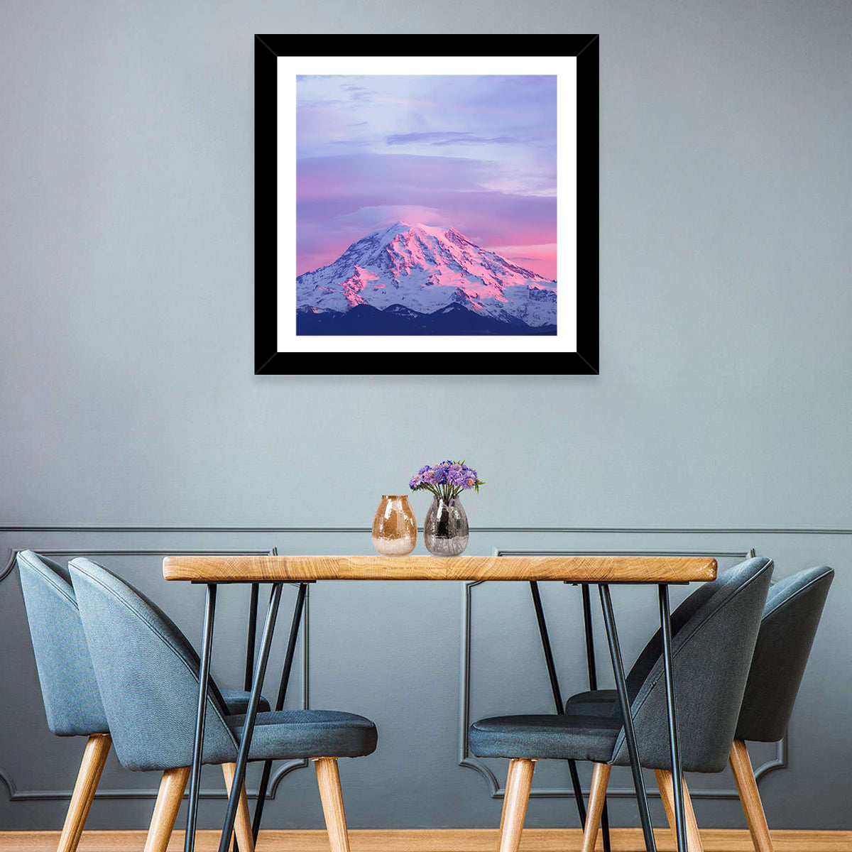 Mount Rainier Alpenglow with Lenticular Cloud Wall Art