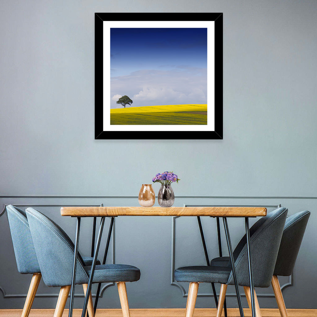 Solitary Tree Over Rapeseed Field Wall Art