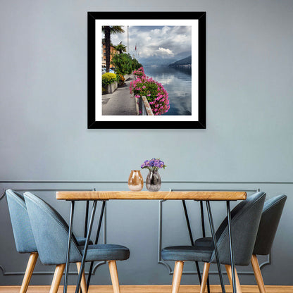 Lake Lugano Floral Walkway Wall Art