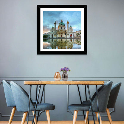 Karlskirche at Golden Hour Wall Art