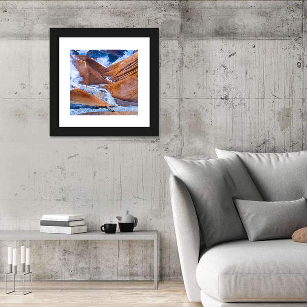 Geothermal Valley with Footbridge Wall Art