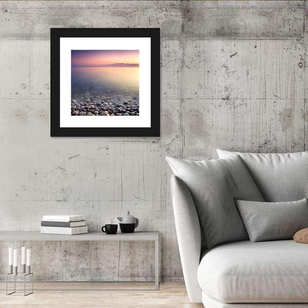 Pebbled Shore Sunset Wall Art