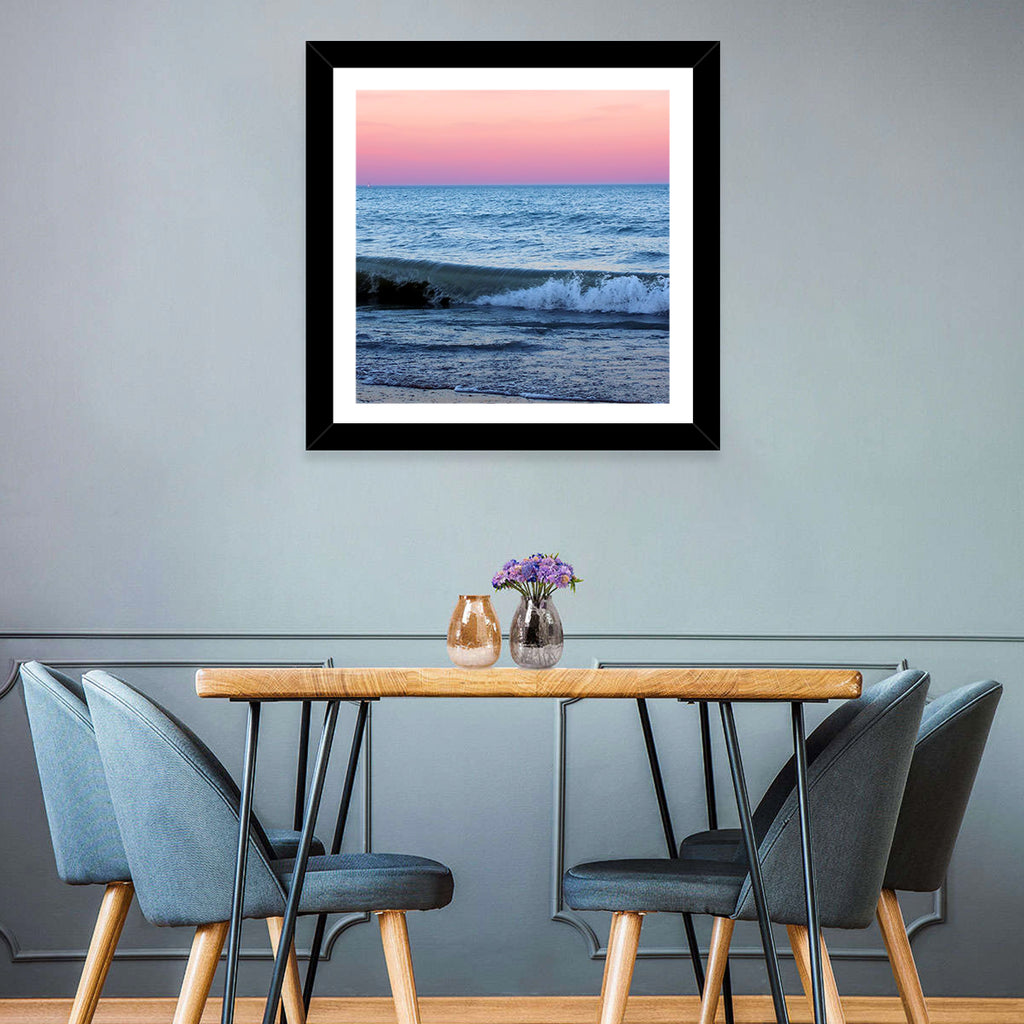 Lake Michigan Sunset with Sailboat Wall Art