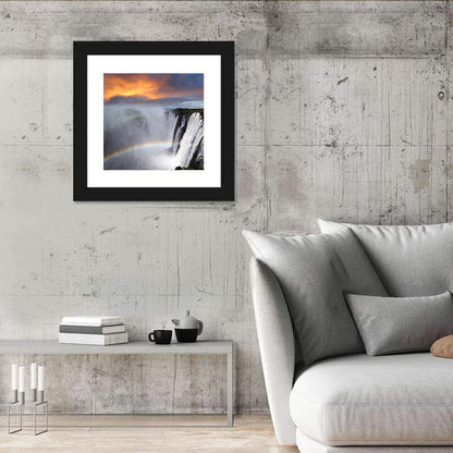 Victoria Falls Rainbow at Dusk Wall Art