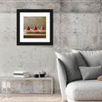 Three Red Pears in Bowls Wall Art
